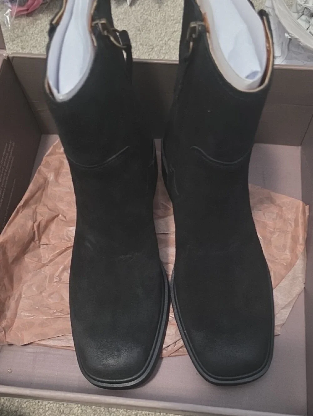 L-Gillian Black Suede Women Ankle Boot - Size 8m